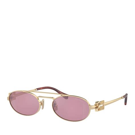 Miu Miu MU 54ZS ZVN50D 53 Pale Gold Sunglasses.